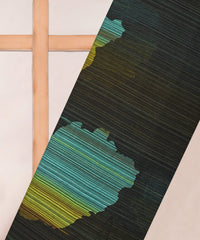 Aqua Green Georgette Fabric with Patch Spray Print