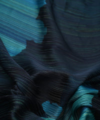 Teal Georgette Fabric with Patch Spray Print