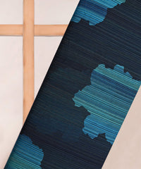 Teal Georgette Fabric with Patch Spray Print