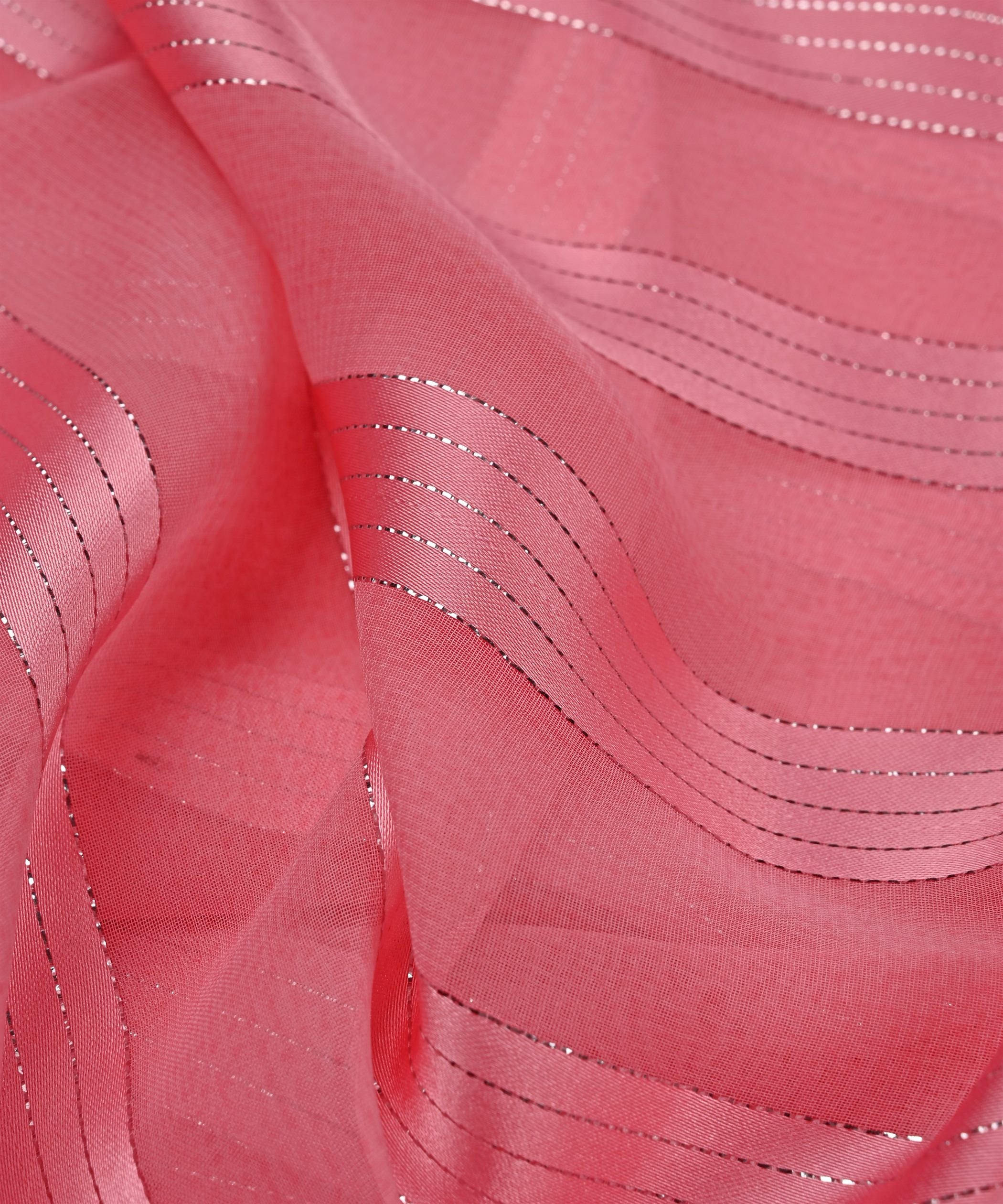 Baby Pink Georgette Fabric with Patta