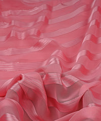 Baby Pink Georgette Fabric with Patta