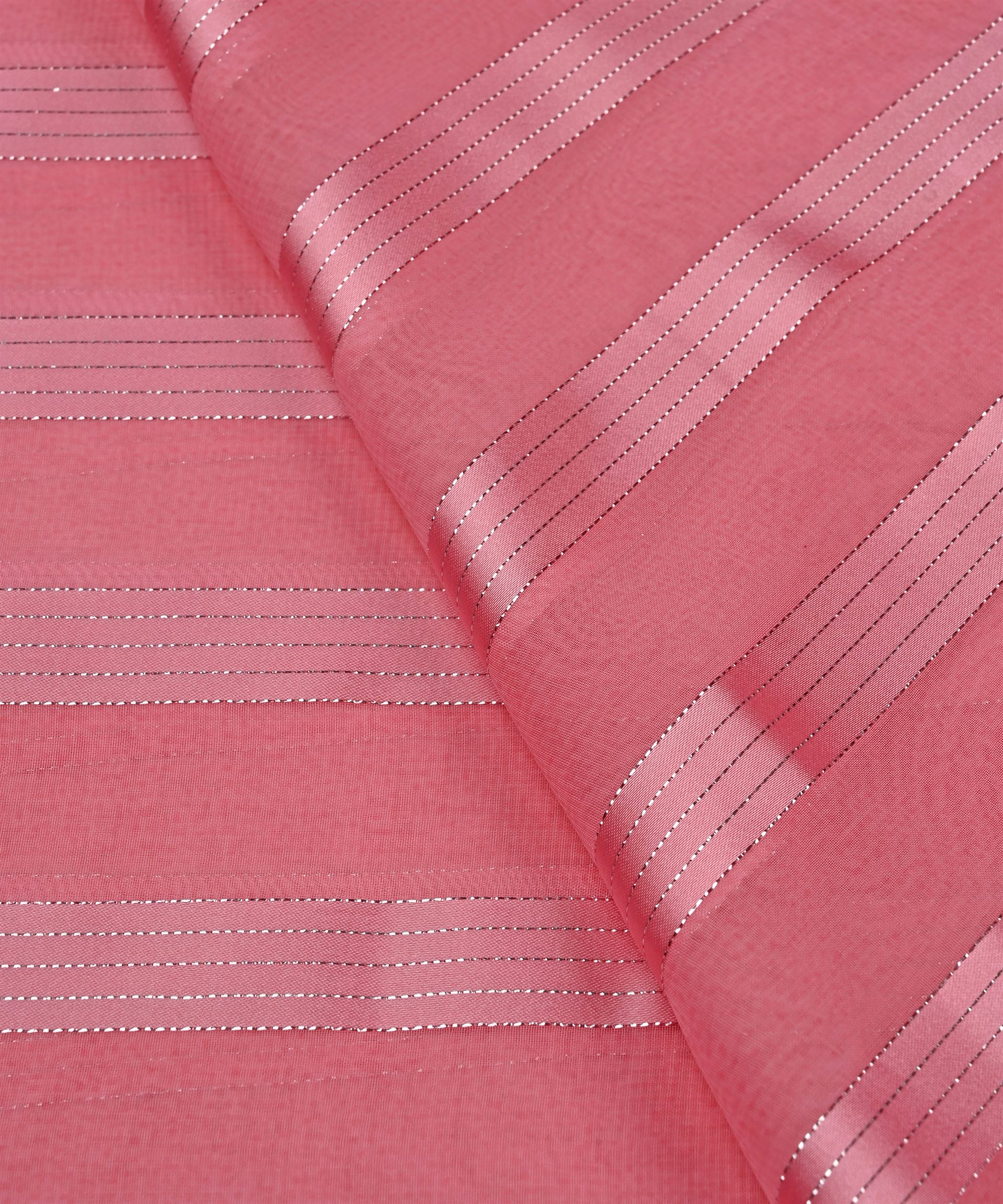 Baby Pink Georgette Fabric with Patta