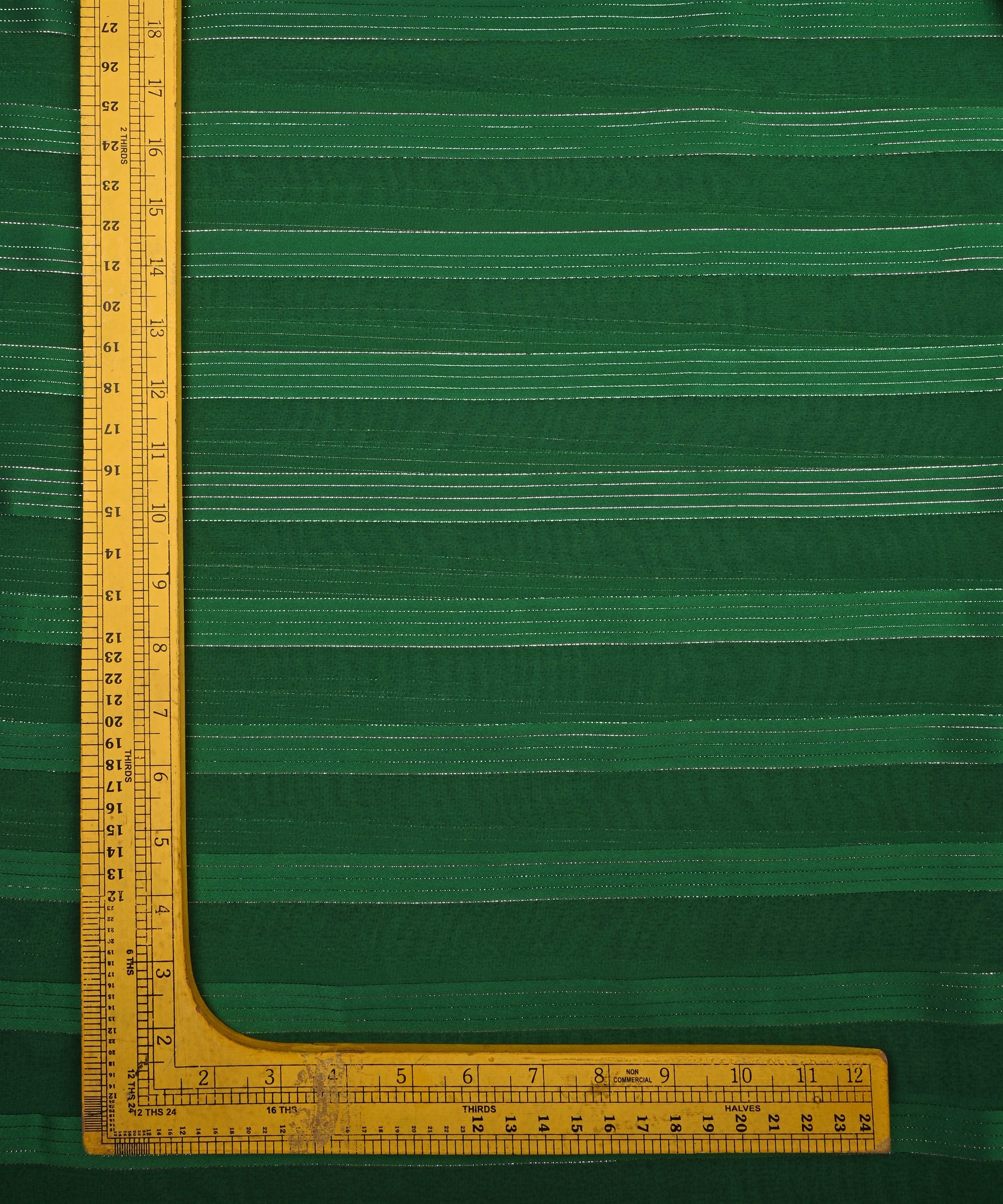 Dark Green Georgette Fabric with Patta