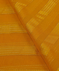 Mustard Yellow Georgette Fabric with Patta
