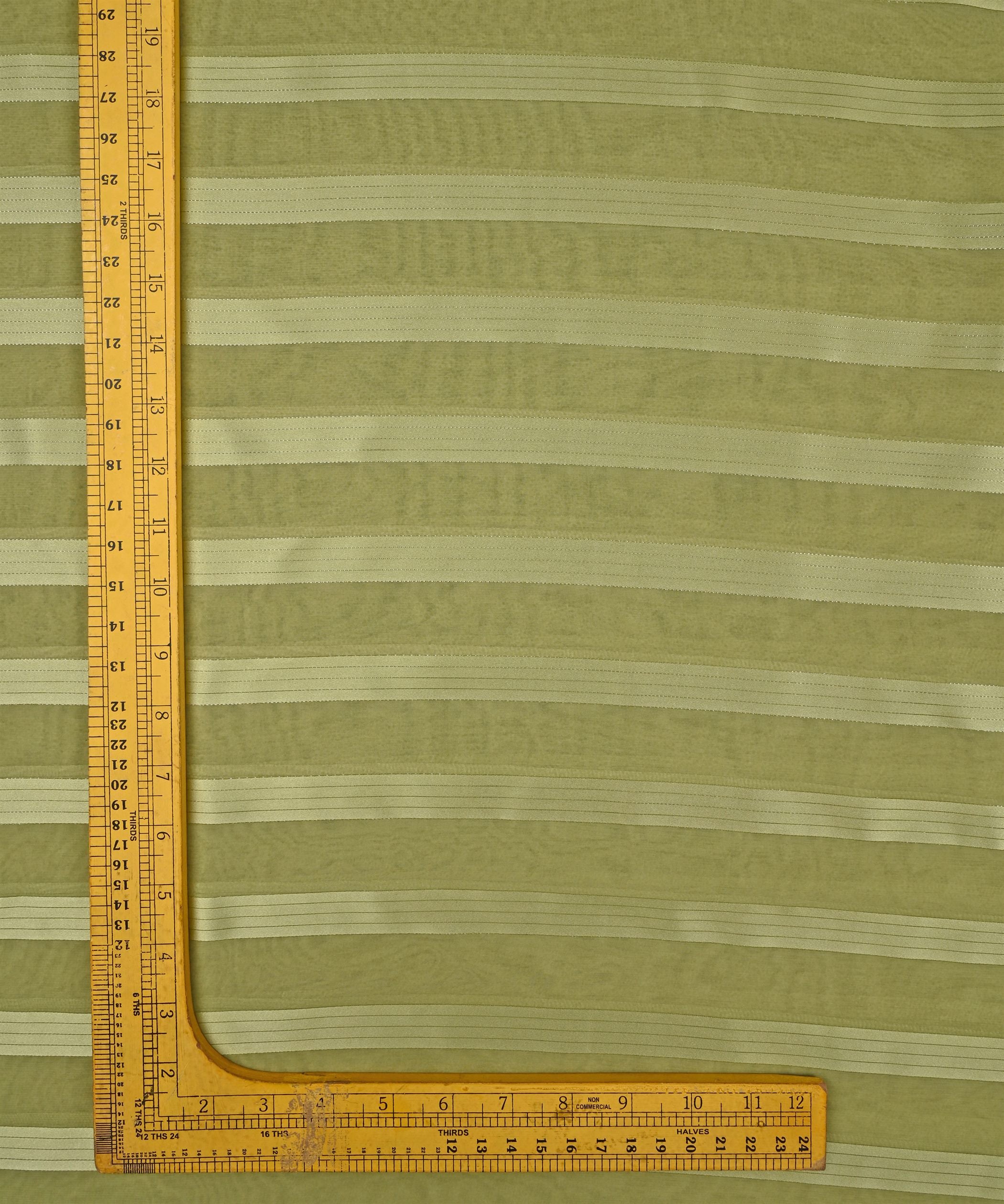 Olive Green Georgette Fabric with Patta