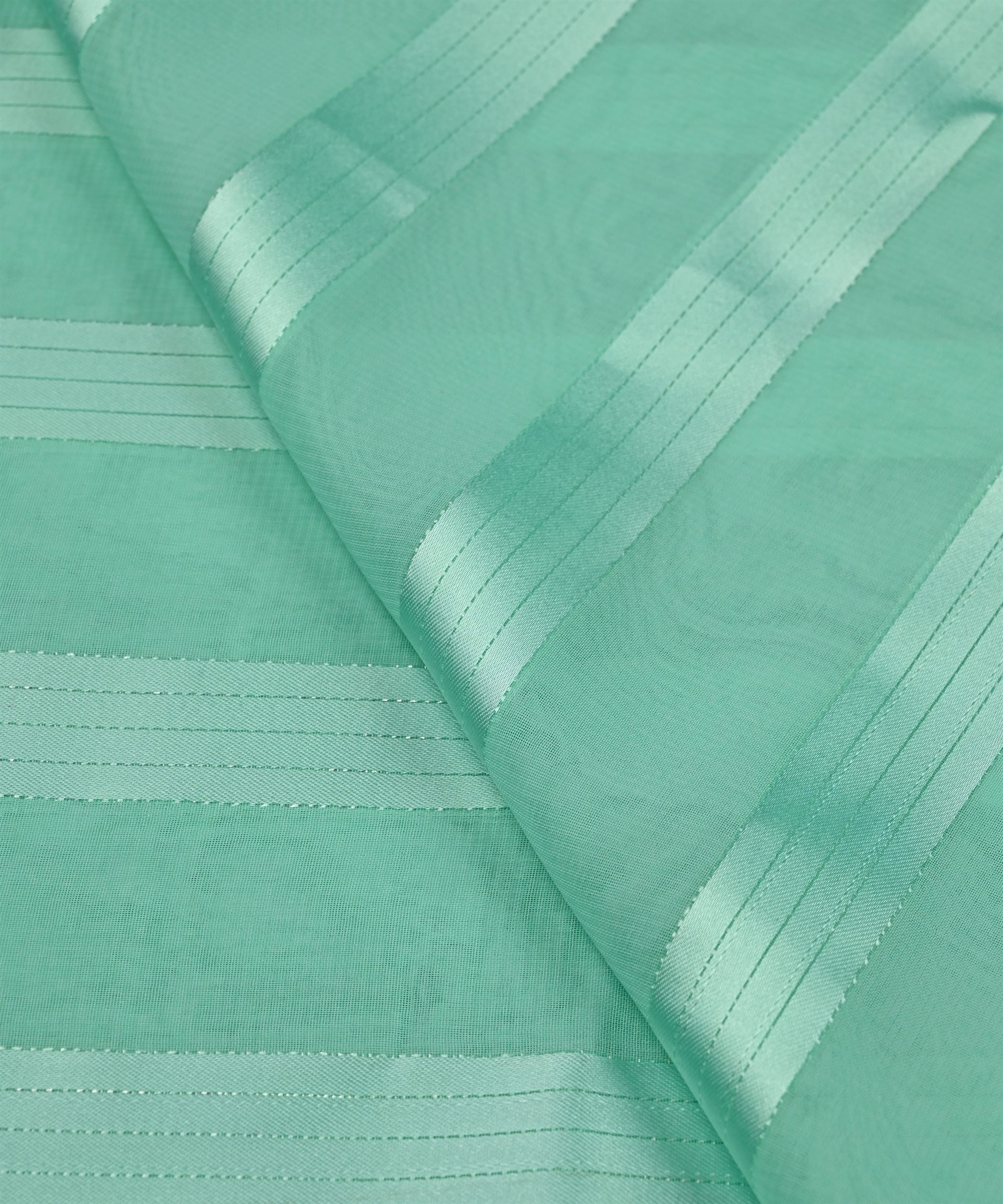 Sea Teal Georgette Fabric with Patta