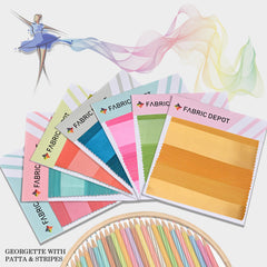 Georgette with Patta & Stripes-Swatch Card