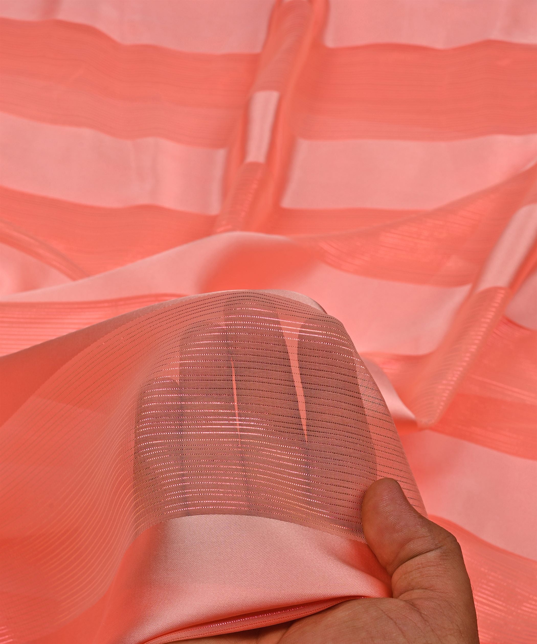 Gajri Georgette Fabric with Patta & Stripes