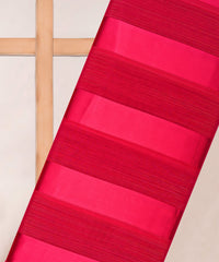 Hot Pink Georgette Fabric with Patta & Stripes