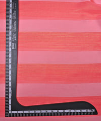 Light Peach Georgette Fabric with Patta & Stripes