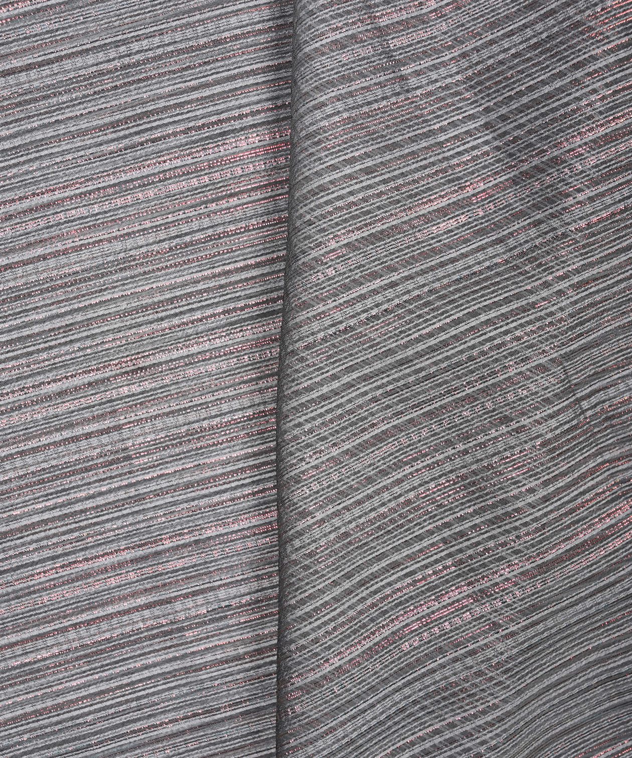 Grey Georgette fabric with Satin patta