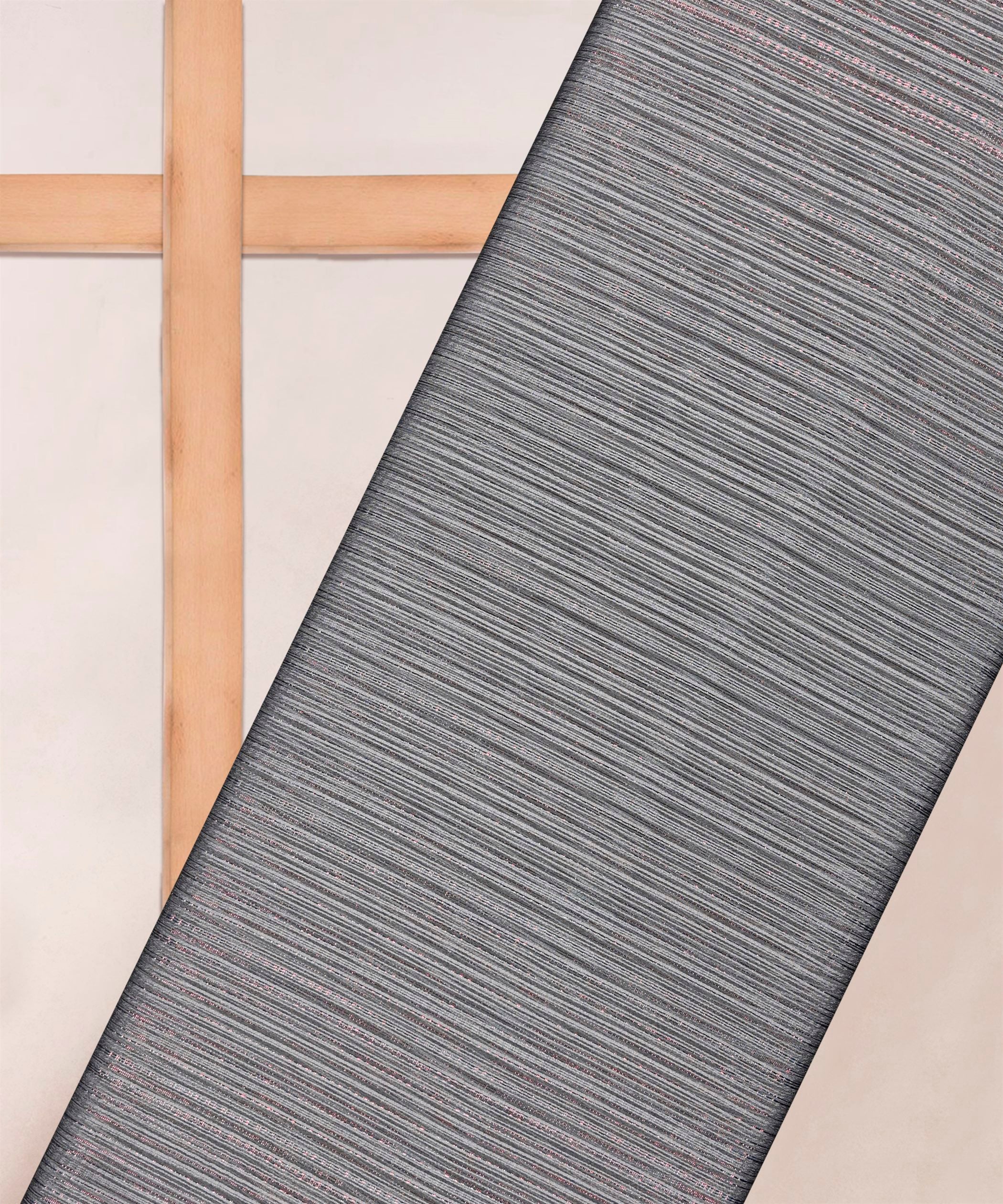 Grey Georgette fabric with Satin patta