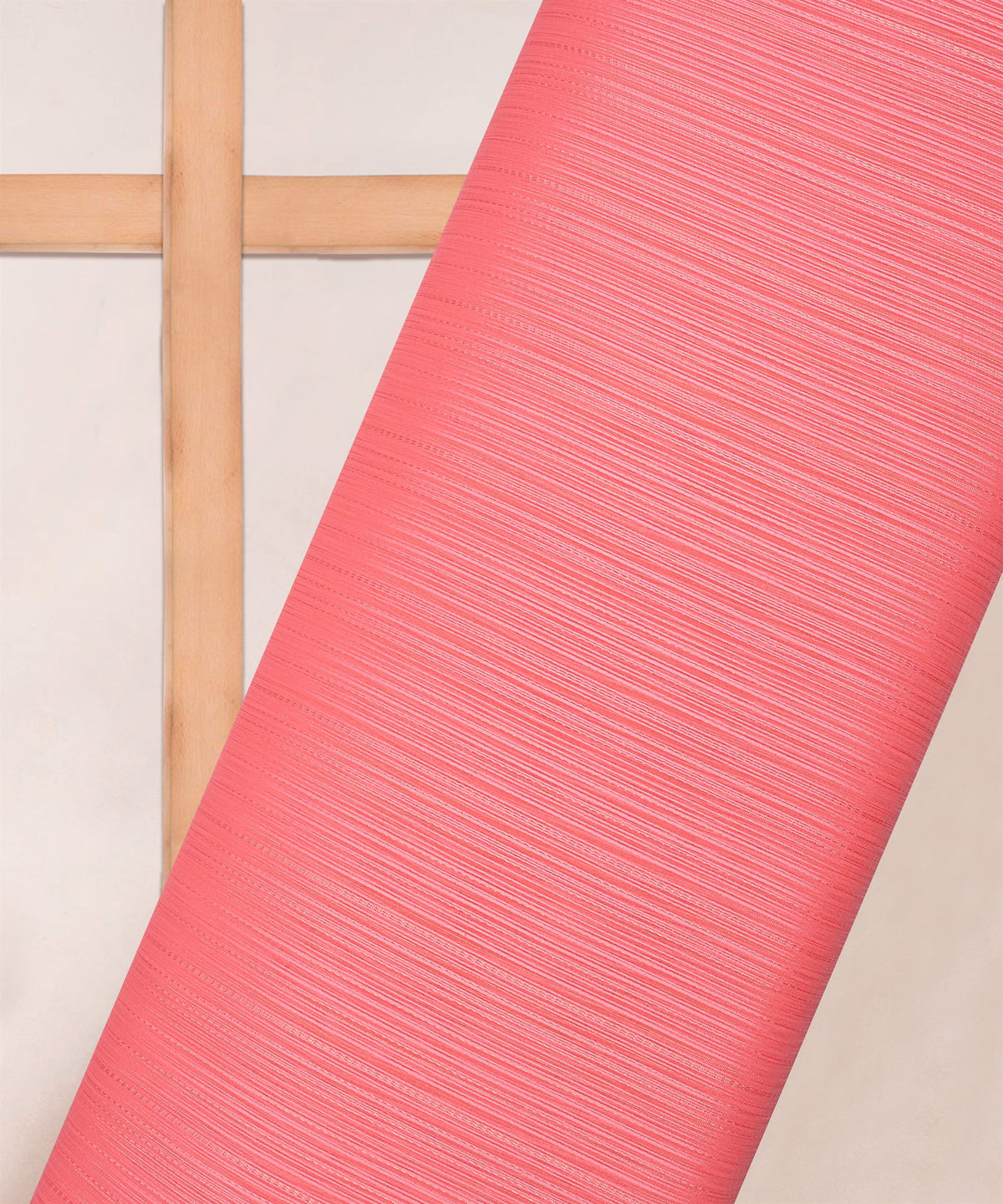 Peach Georgette fabric with Satin patta
