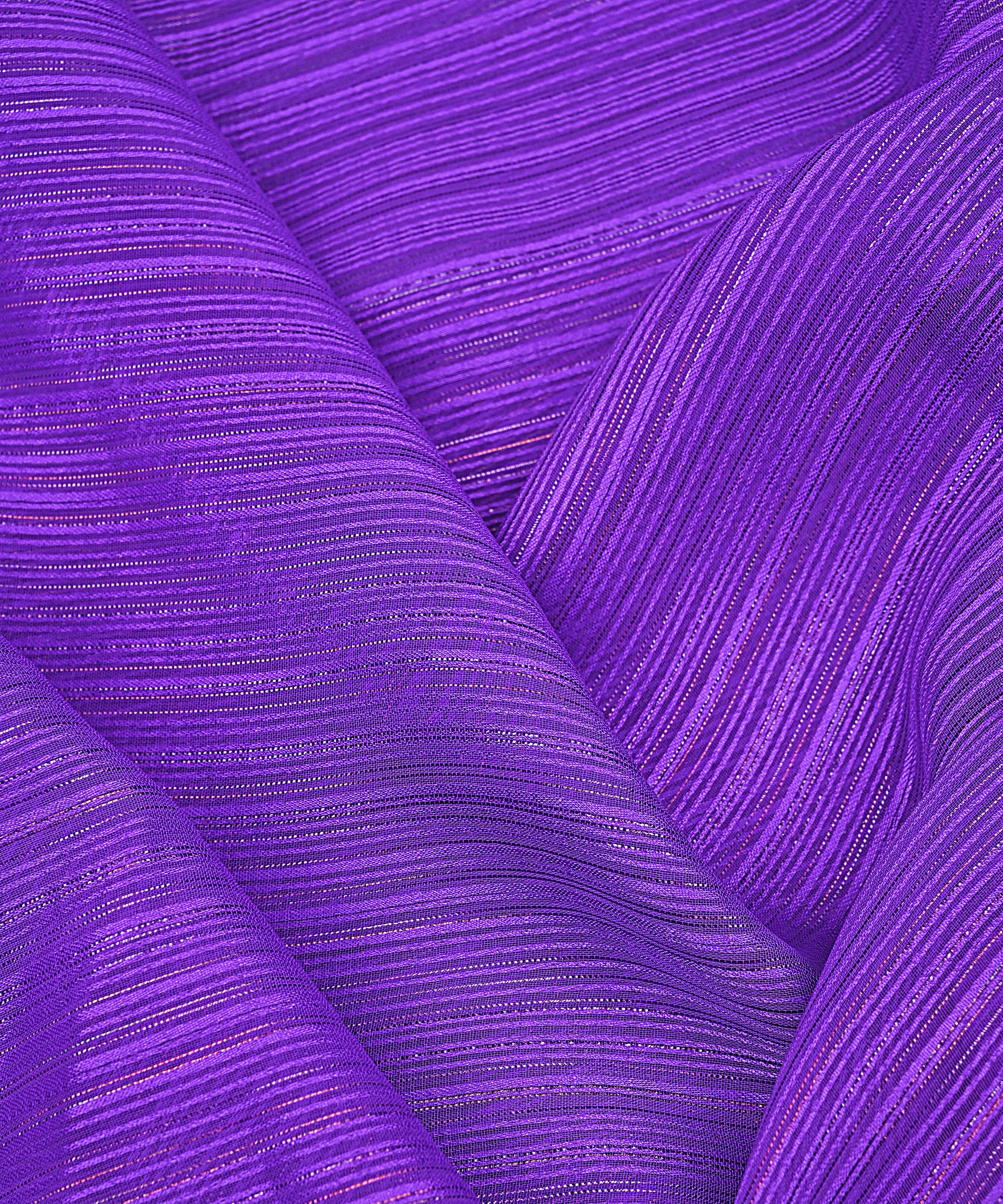Purple Georgette fabric with Satin patta