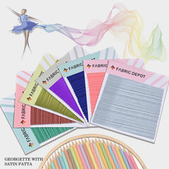 Georgette with Satin Patta-Swatch Card