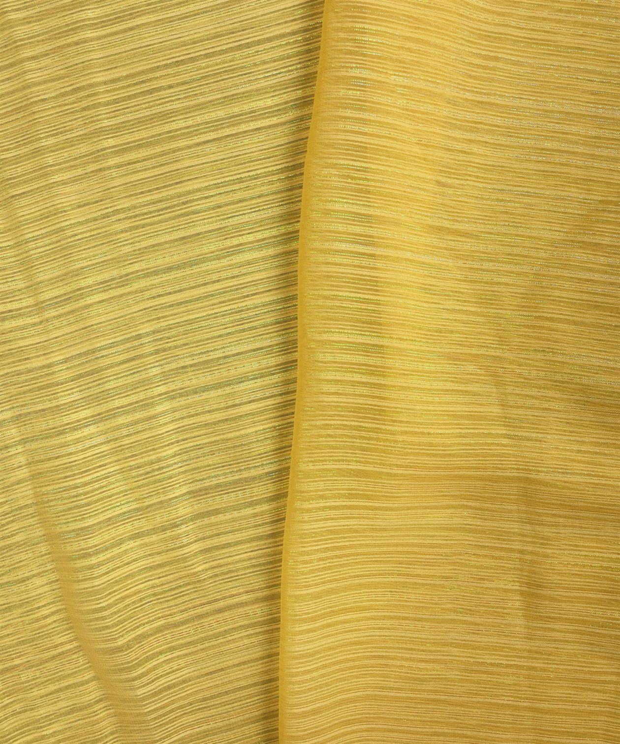 Yellow Georgette fabric with Satin patta