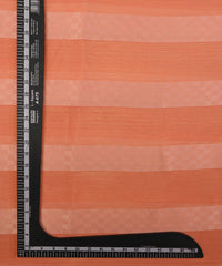 Peach Georgette Fabric with Satin Patta and Checks