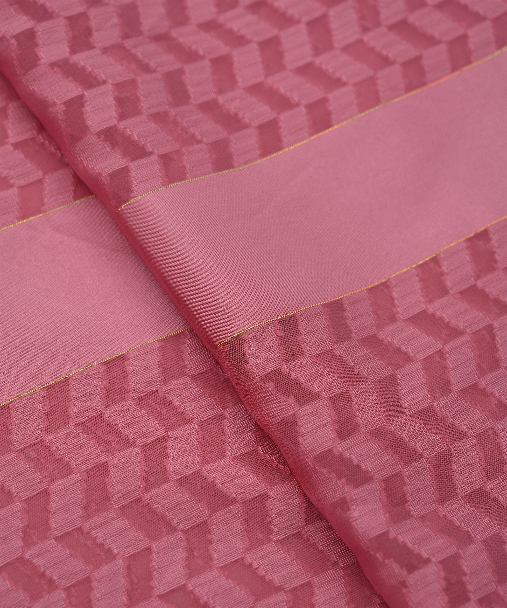 Dusty Pink Georgette Fabric with Satin Pattern