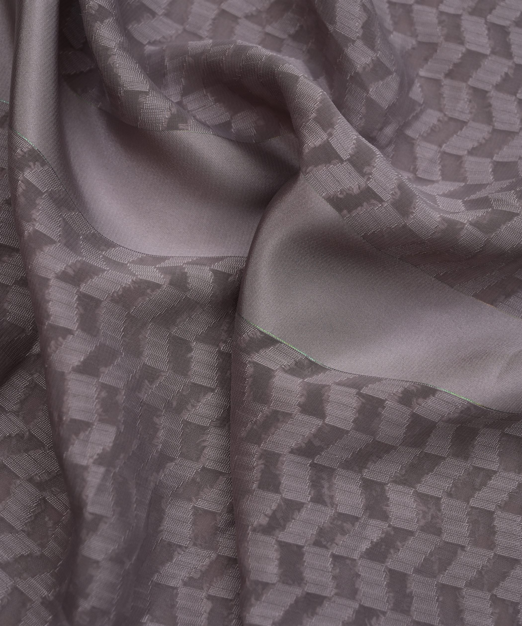 Grey Georgette Fabric with Satin Pattern