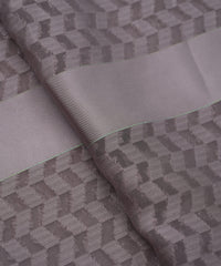 Grey Georgette Fabric with Satin Pattern