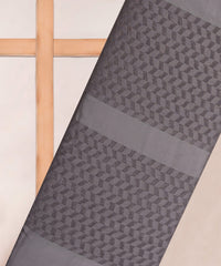 Grey Georgette Fabric with Satin Pattern