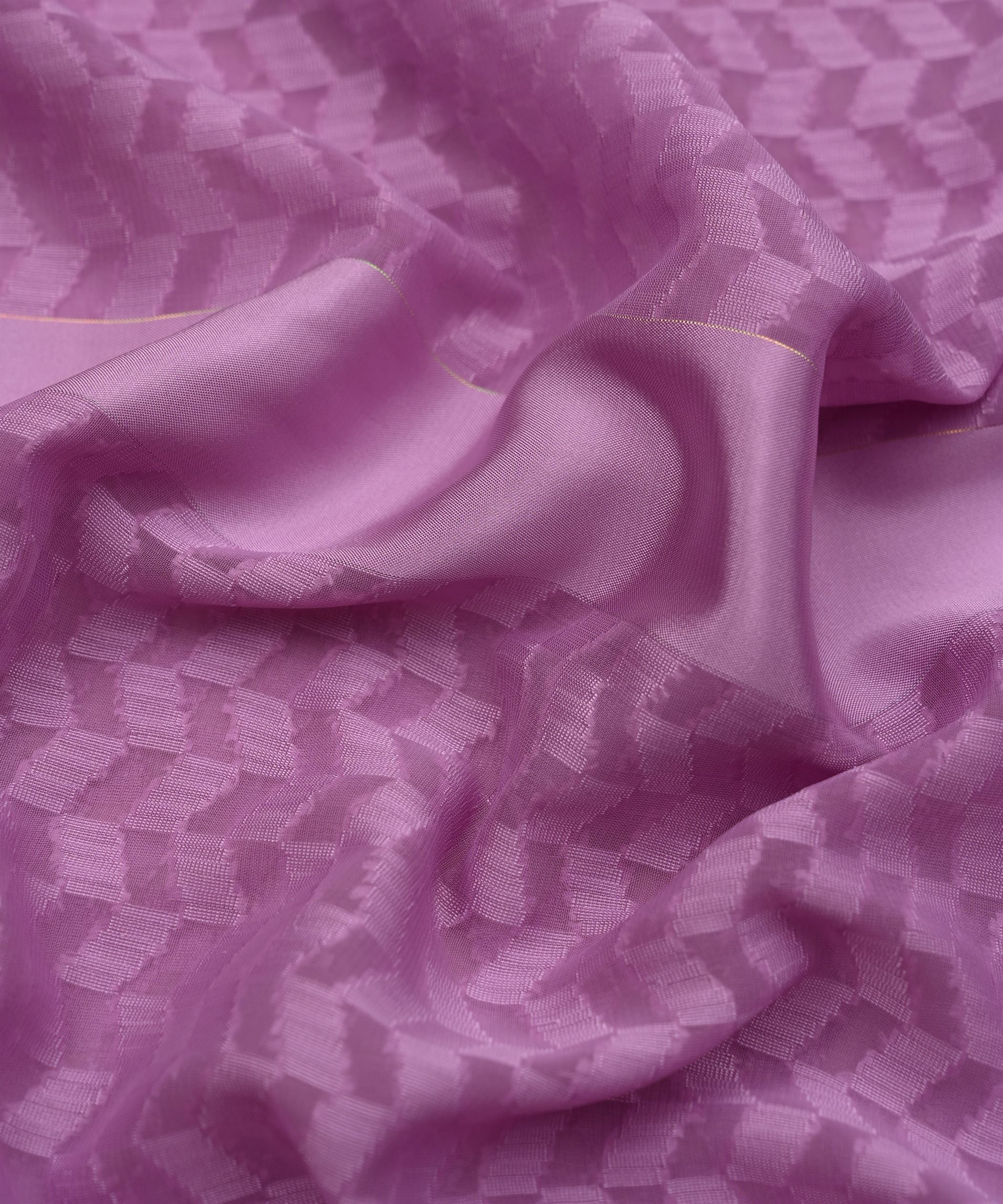 Lavender Georgette Fabric with Satin Pattern