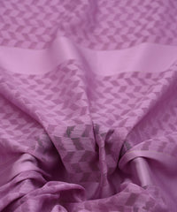 Lavender Georgette Fabric with Satin Pattern