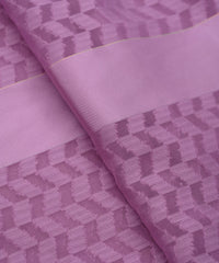 Lavender Georgette Fabric with Satin Pattern