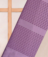 Lavender Georgette Fabric with Satin Pattern