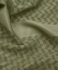 Olive Georgette Fabric with Satin Pattern