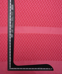 Rouge Pink Georgette Fabric with Satin Pattern