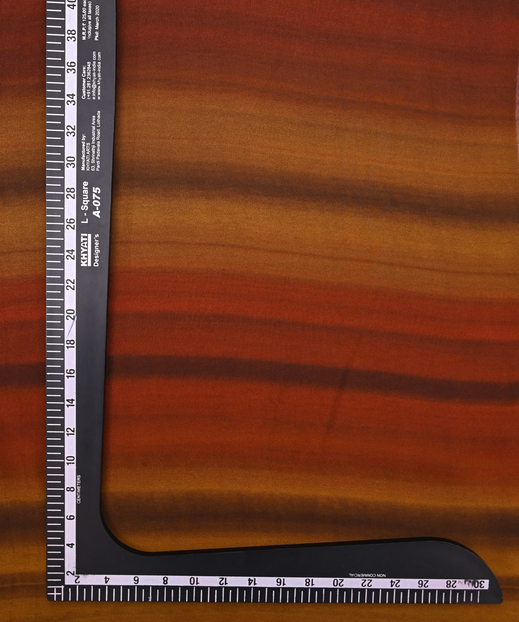 Ochre Yellow Georgette Fabric with Shaded Stripes