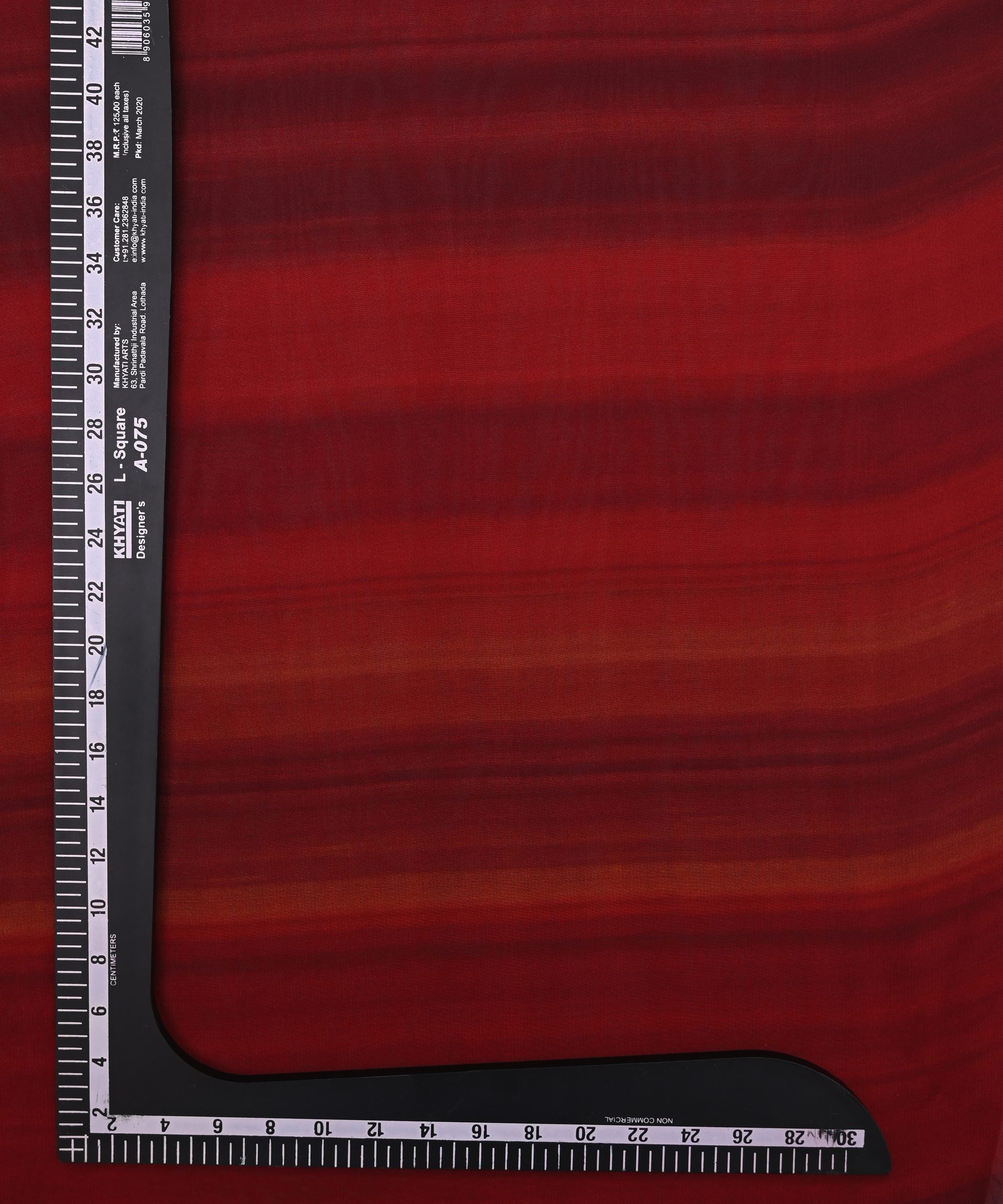 Red Georgette Fabric with Shaded Stripes