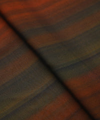Rust Orange Georgette Fabric with Shaded Stripes