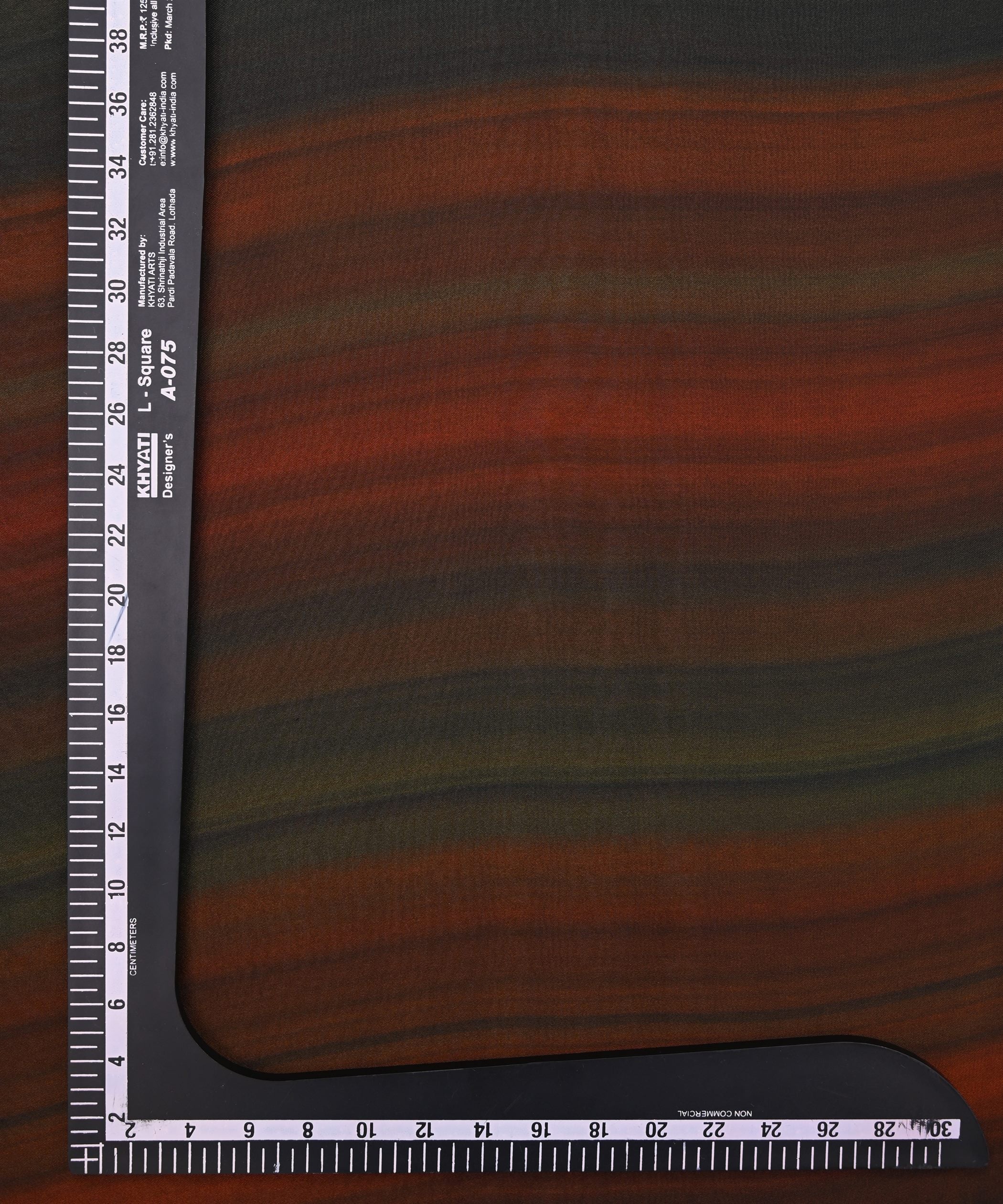 Rust Orange Georgette Fabric with Shaded Stripes