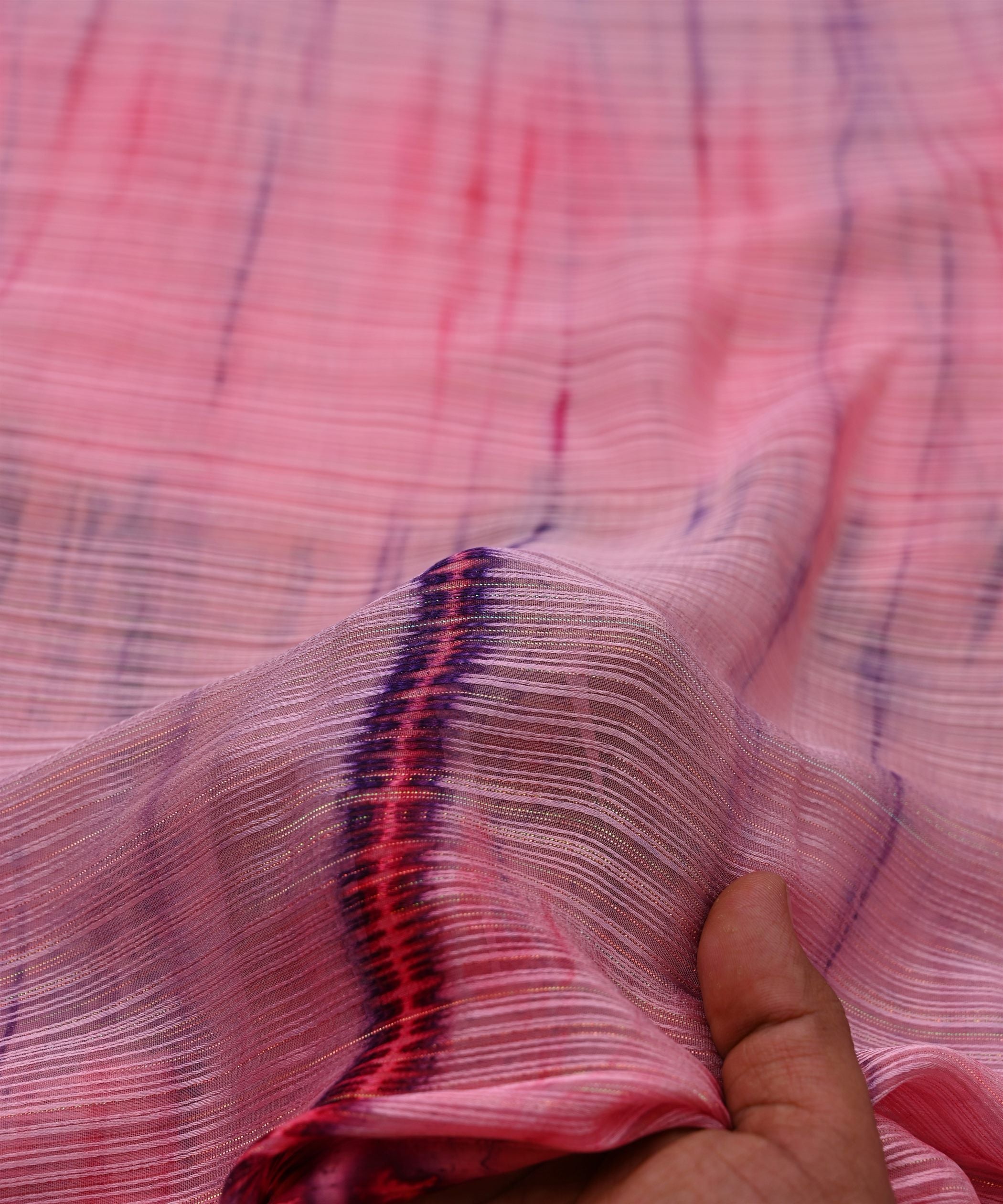Gajri Georgette Fabric with Shibori Print