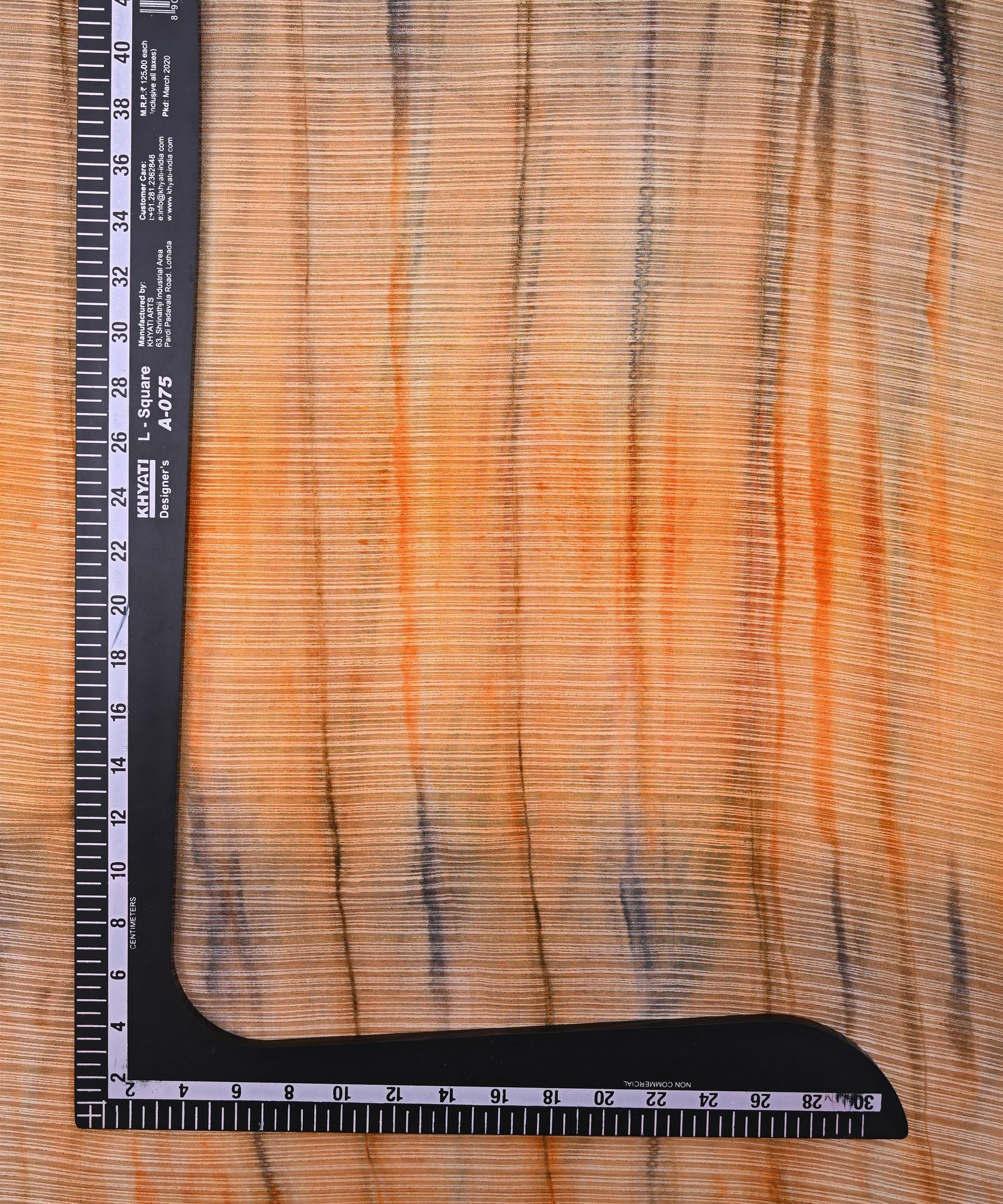 Orange Georgette Fabric with Shibori Print