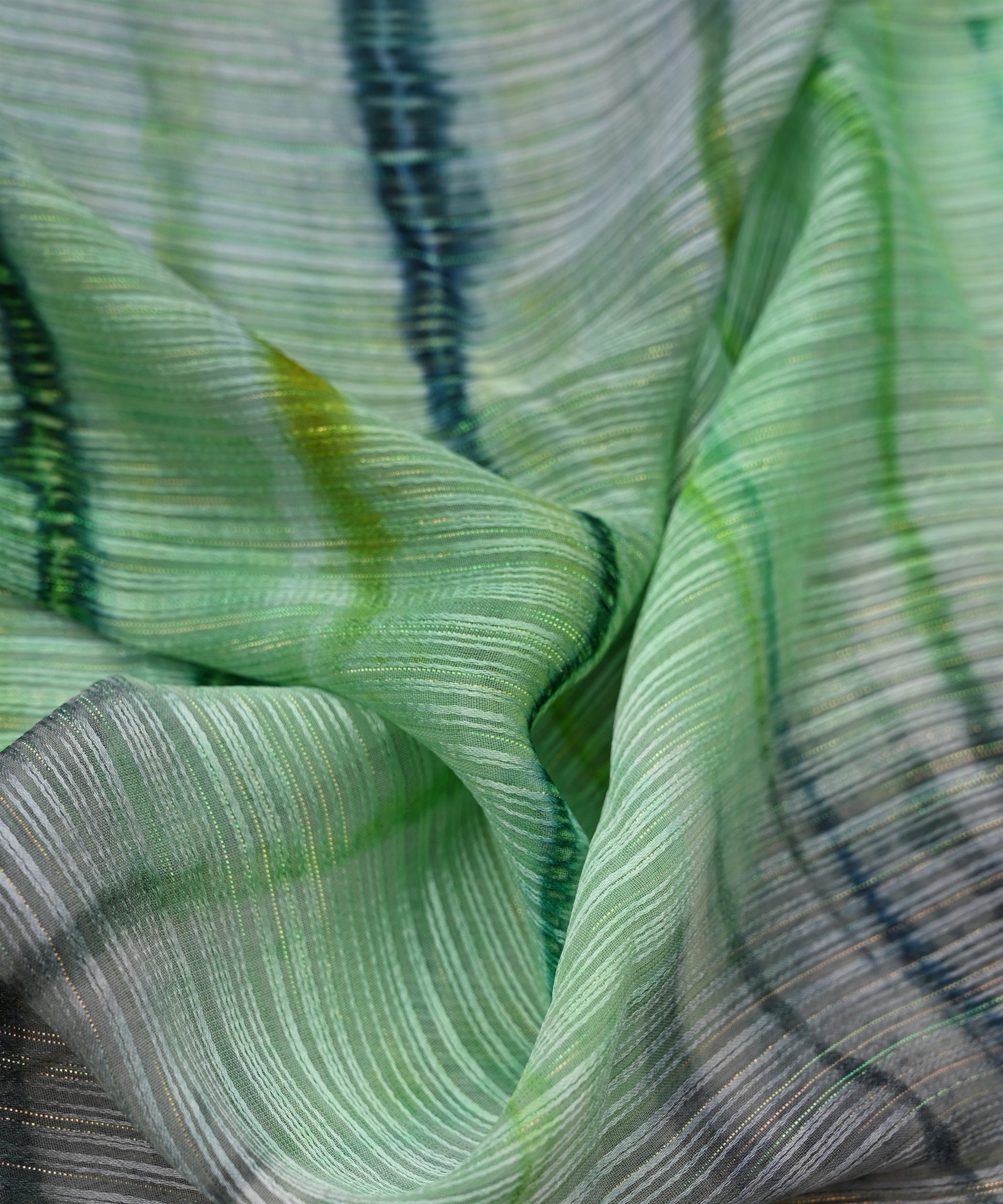 Pista Green Georgette Fabric with Shibori Print
