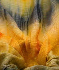 Yellow Georgette Fabric with Shibori Print