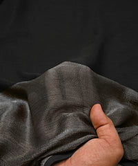 Black Georgette Fabric with Silver Border