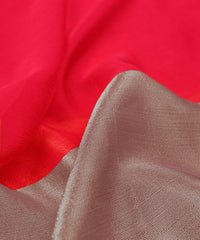 Gajri Georgette Fabric with Silver Border