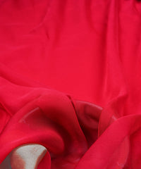 Gajri Georgette Fabric with Silver Border