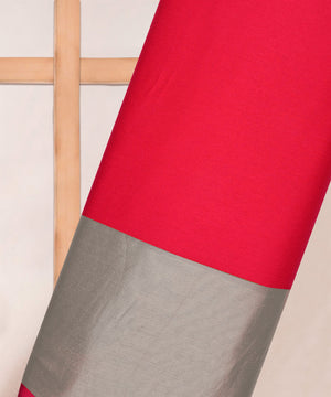 Georgette with Silver Border