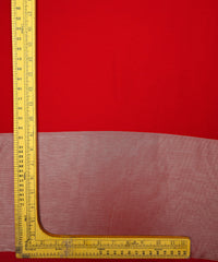 Red Georgette Fabric with Silver Border