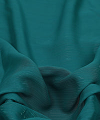 Aqua Blue Georgette Fabric with Stripes