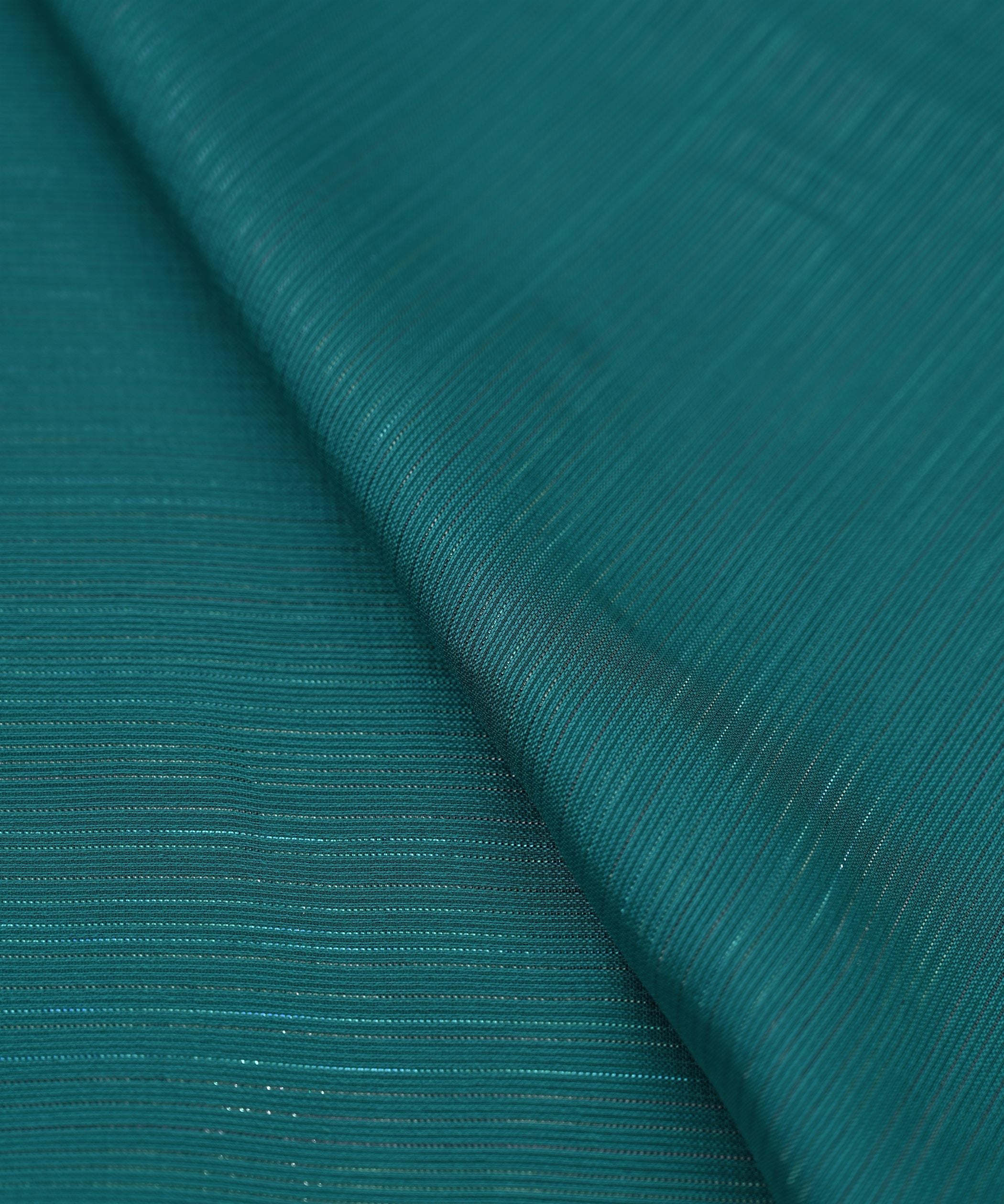 Aqua Blue Georgette Fabric with Stripes