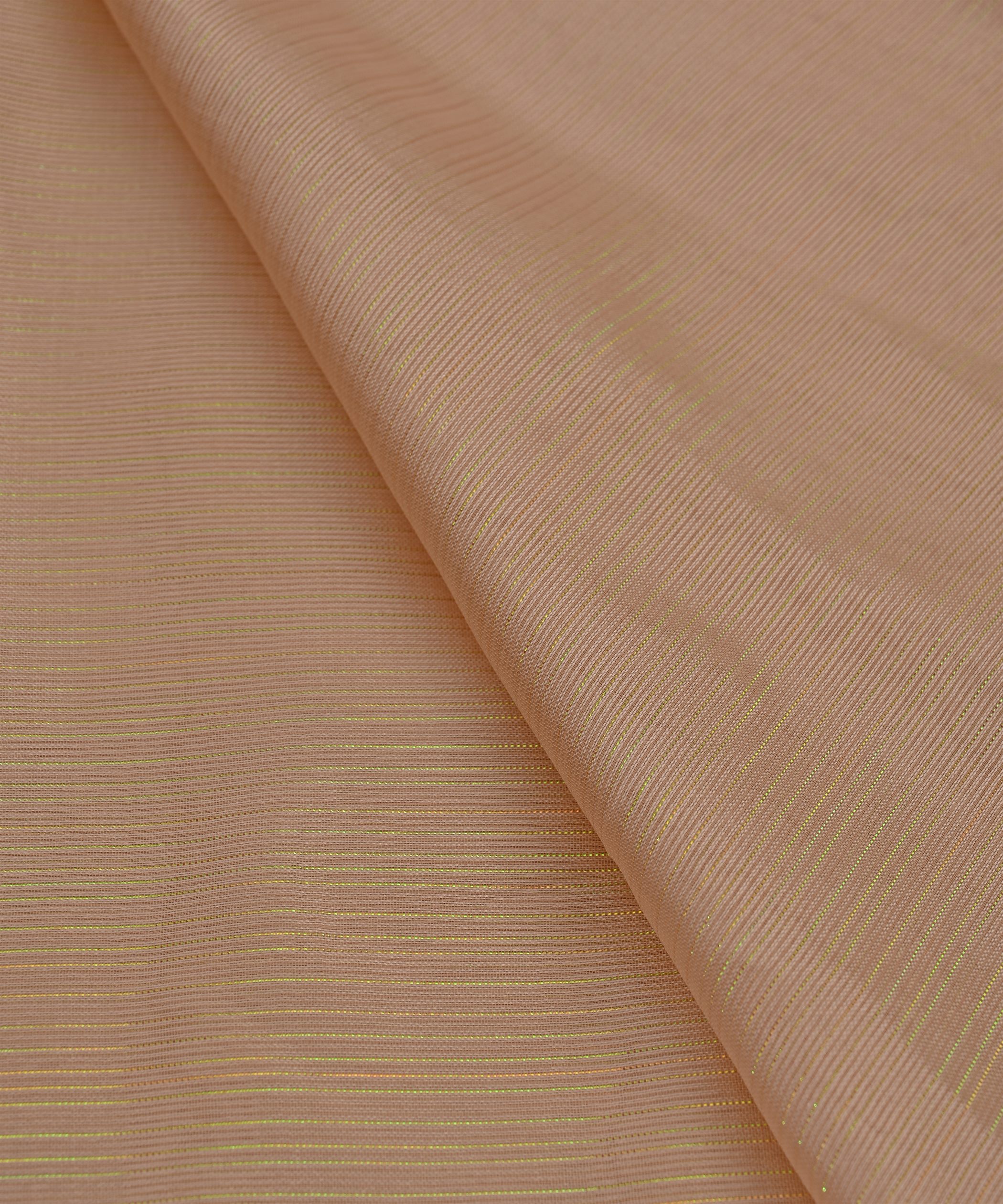 Beige Georgette Fabric with Stripes