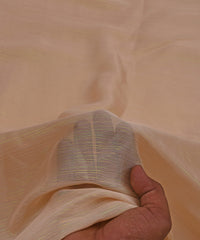 Beige Georgette Fabric with Stripes