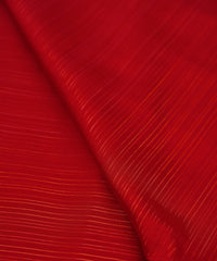 Blood Red Georgette Fabric with Stripes