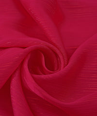 Hot Pink Georgette Fabric with Stripes